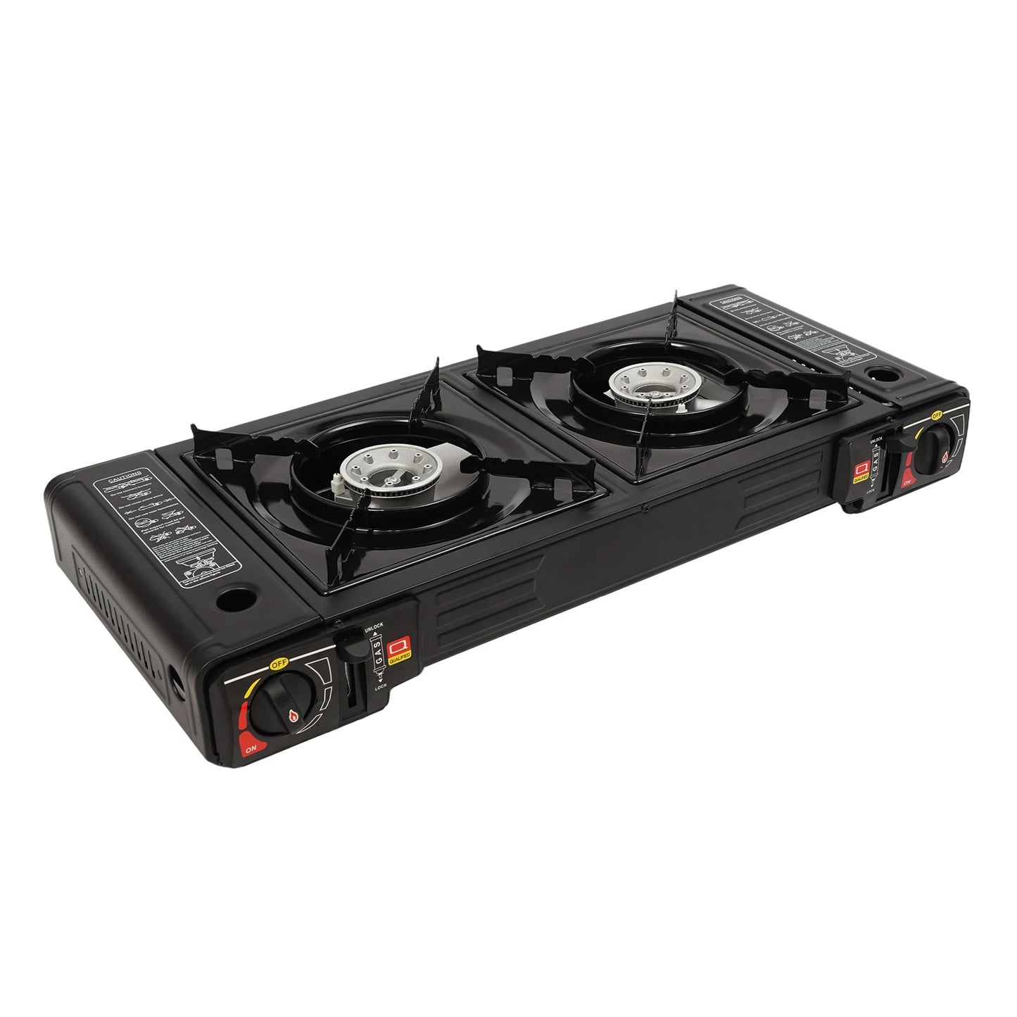 NONED 2 Burner Portable Camping Stove Kit With Baking Pan