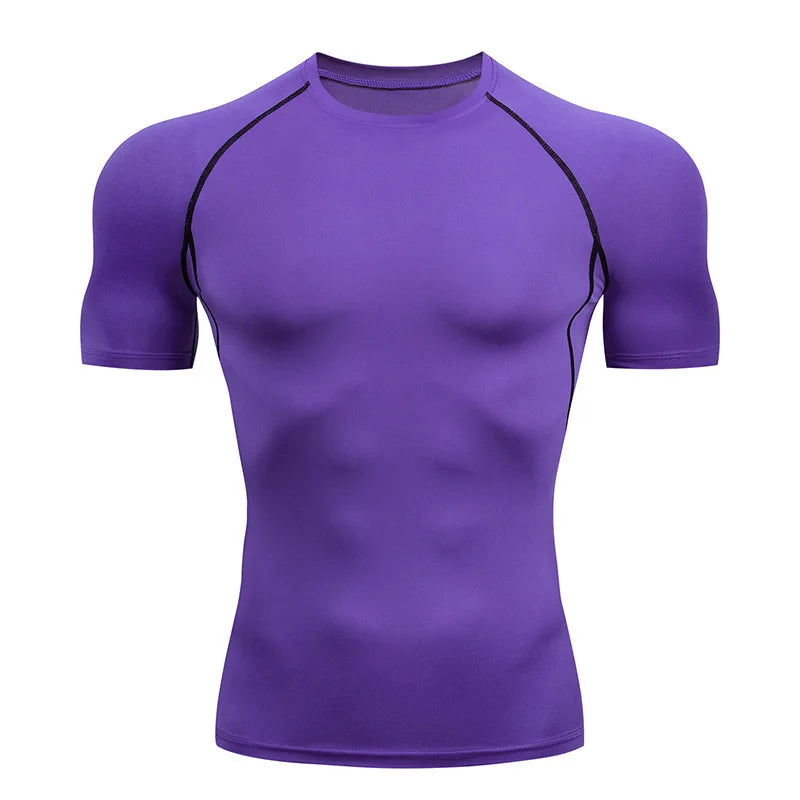 Unisex Running Compression Shirt Short Sleeve Athletic Top