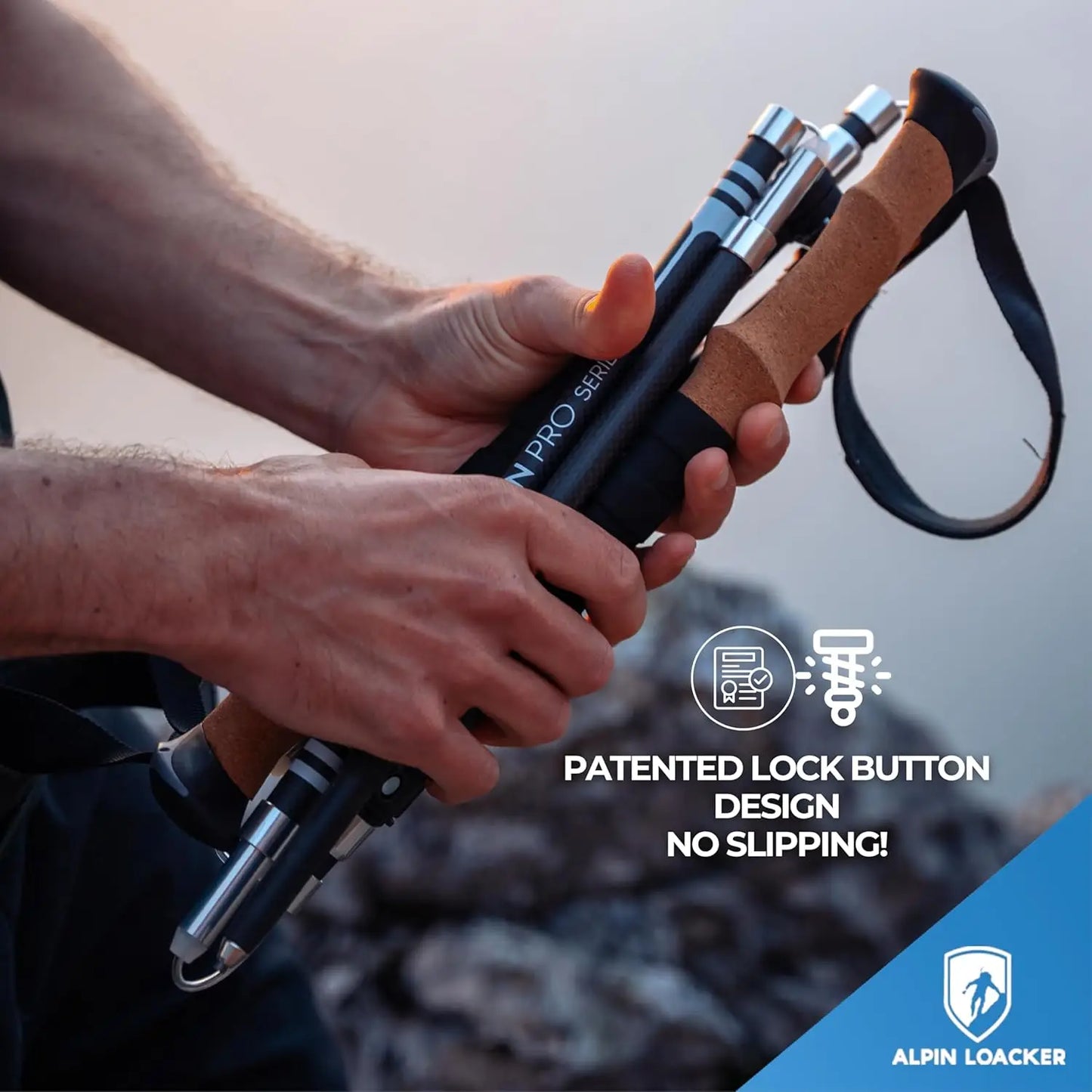Collapsible Trekking Poles for Hiking Ultra Lightweight Carbon or Aluminum