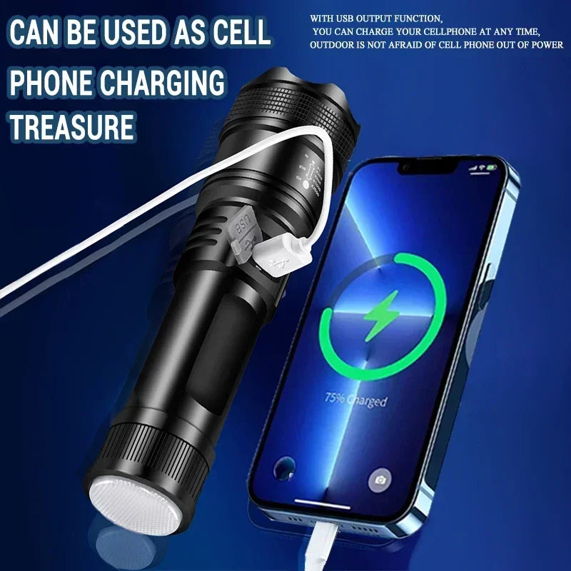 5000LM Ultra Bright Tactical Light P70 LED With Built-In Battery