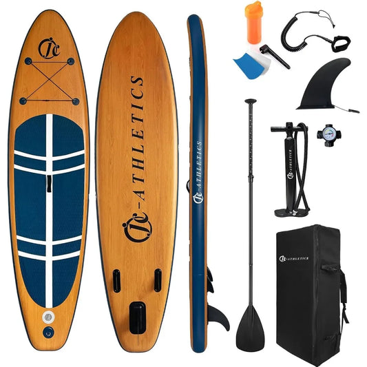 JC-ATHLETICS Inflatable Stand Up Paddle Board Package With Backpack
