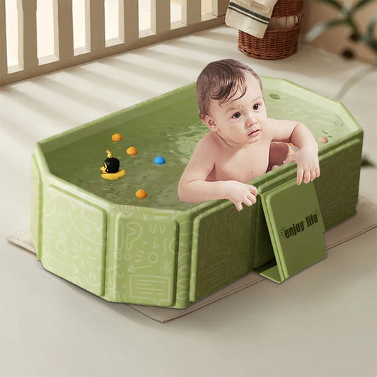 JOCESTYLE Collapsible Baby Bath Tub For Infants And Toddlers