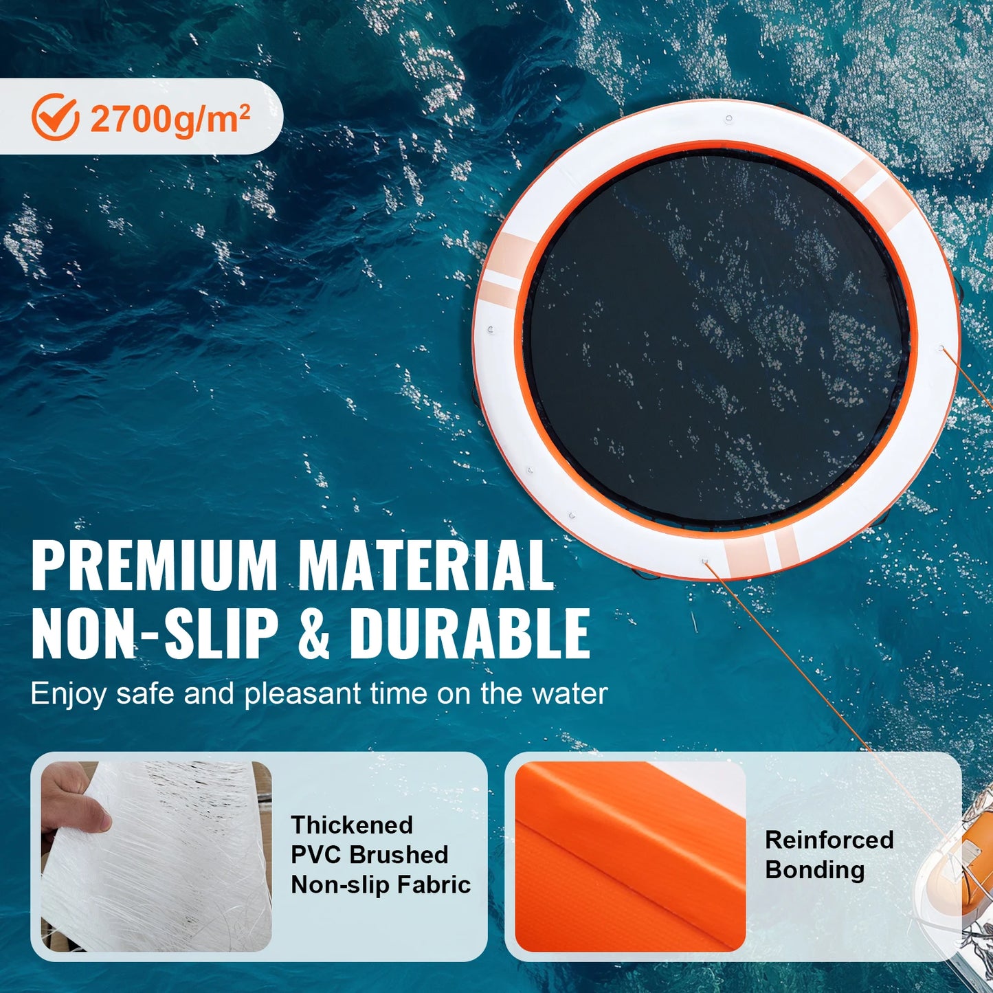 SucceBuy Inflatable Floating Dock Non Slip Platform Detachable Ladder