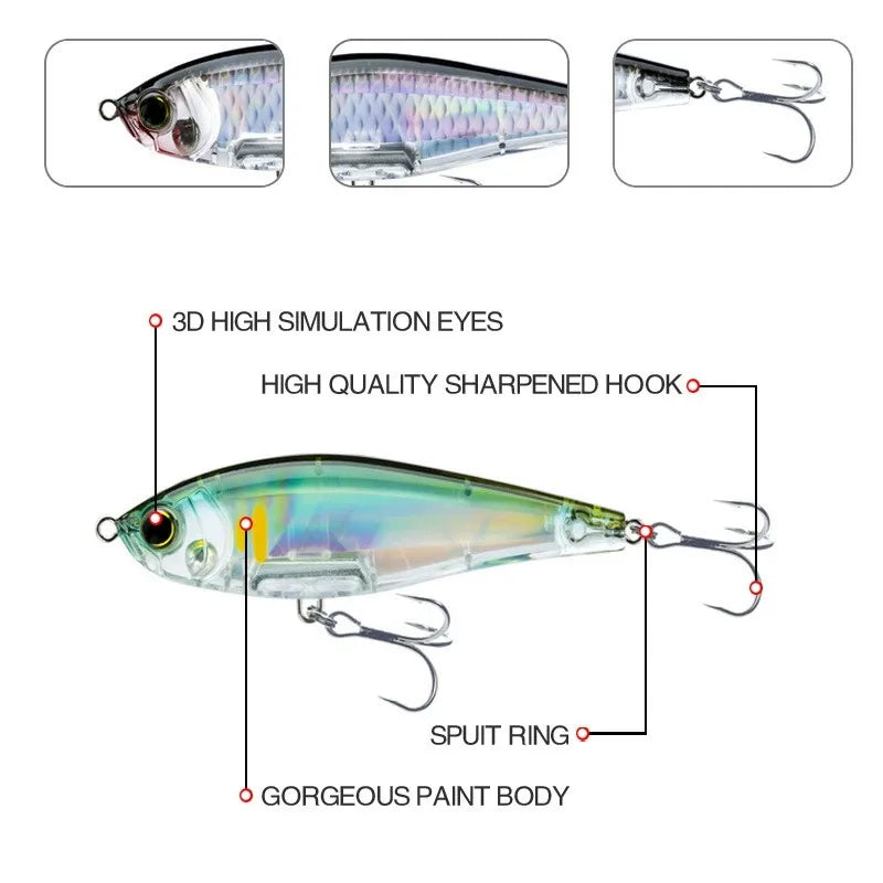 DKSTINYE Pencil Minnow Wobbler Lure Saltwater Trout Fishing