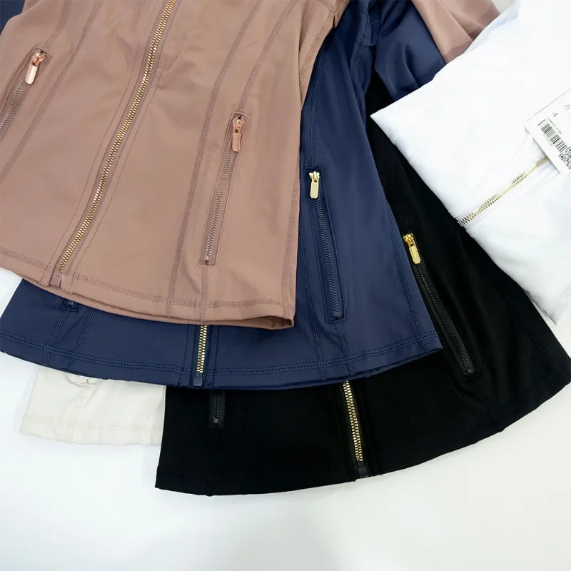 Slimming Zipper Jacket for Yoga Stand Collar Quick Dry