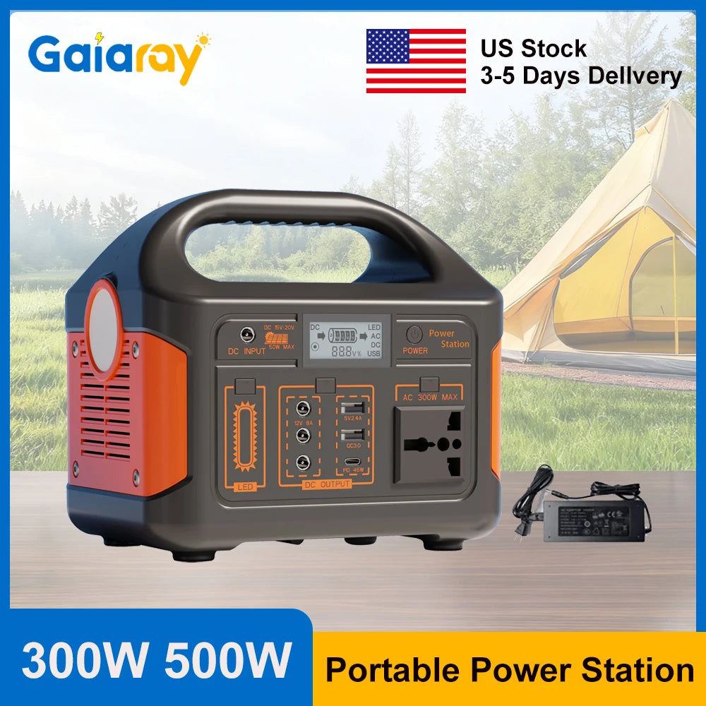 GaiaRay Portable Power Station 256Wh LiFePO4 110V Solar Generator
