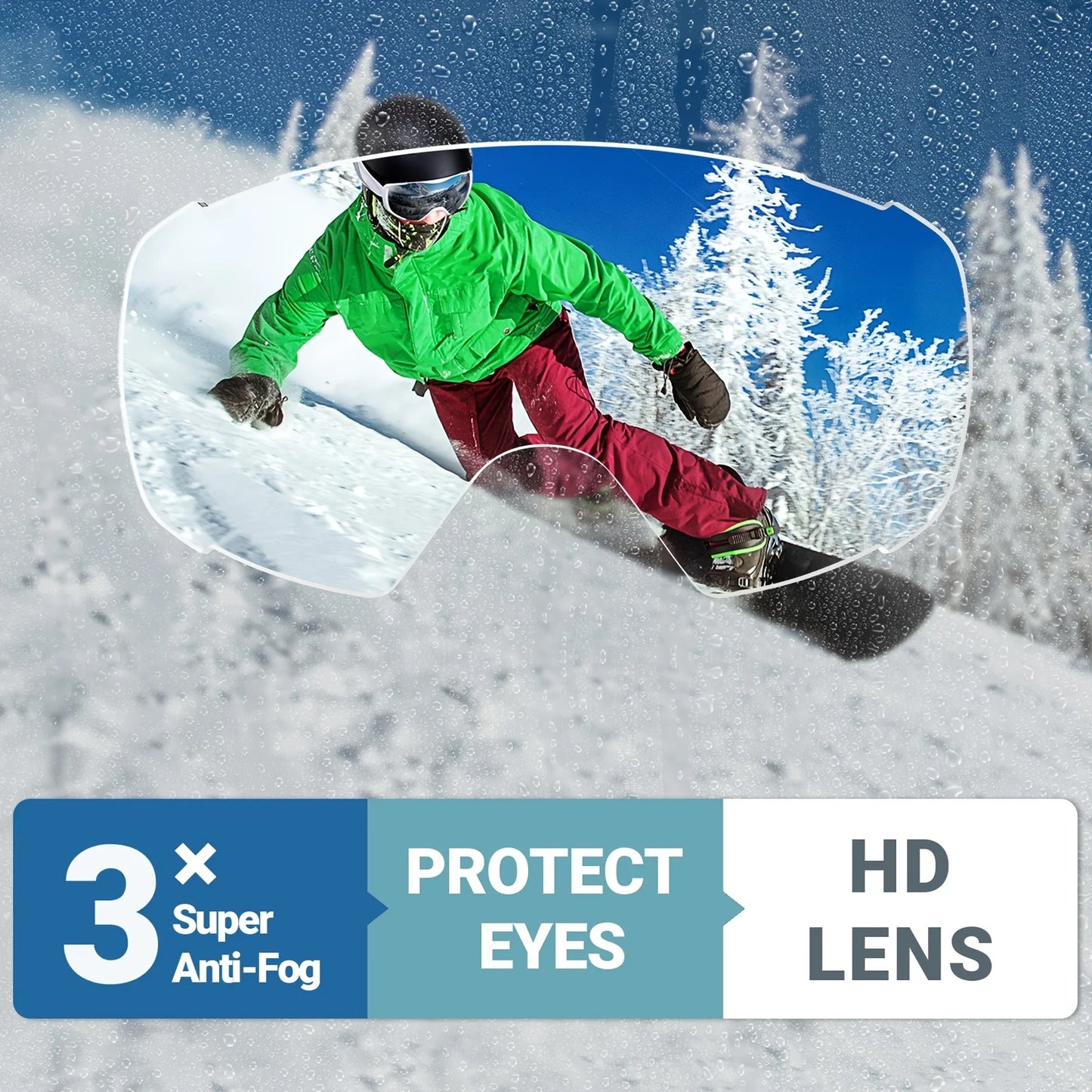 OutdoorMaster OTG Ski Goggles Anti Fog With Cover Snow