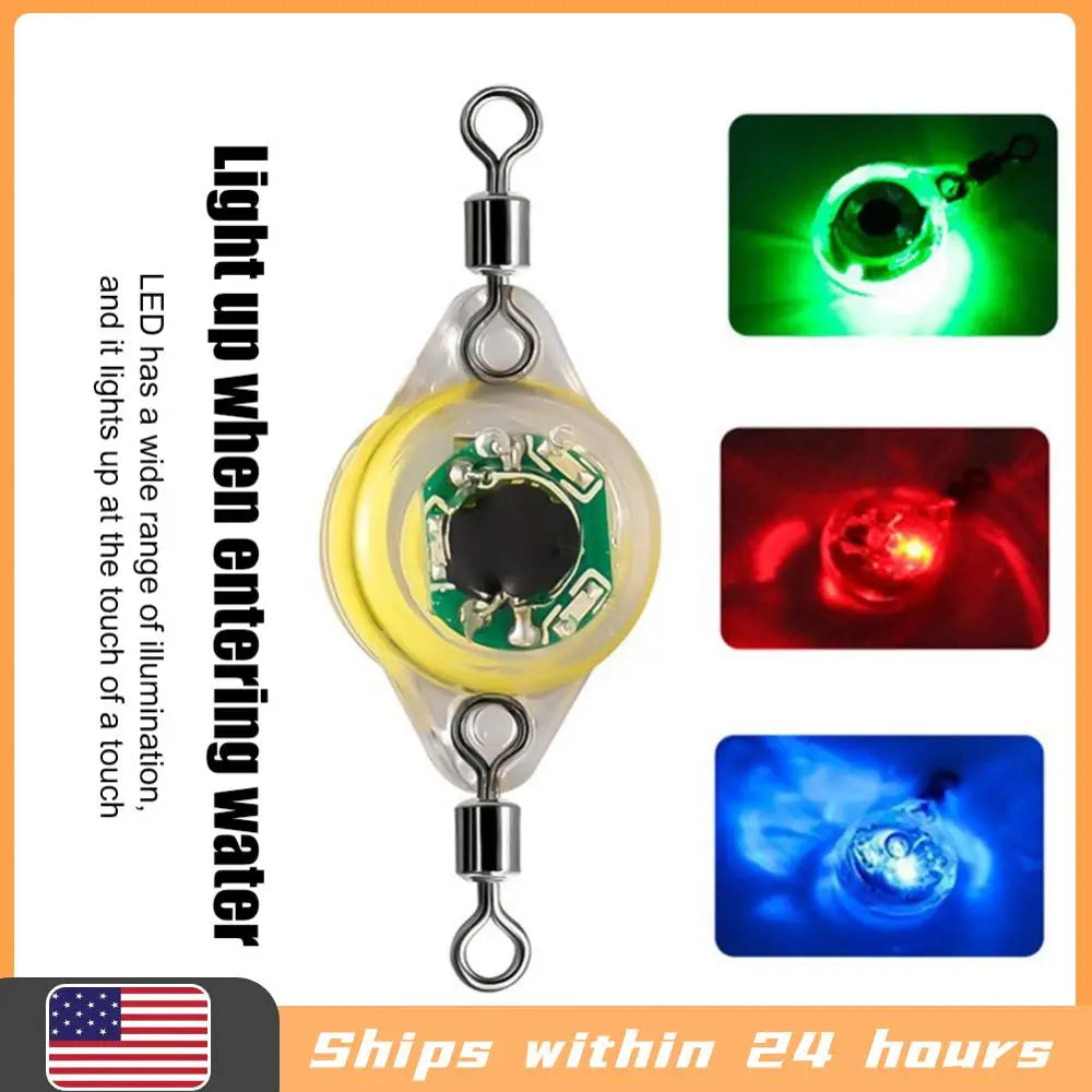 LED Fishing Lure Light Flashes Underwater Eye Shape Bait