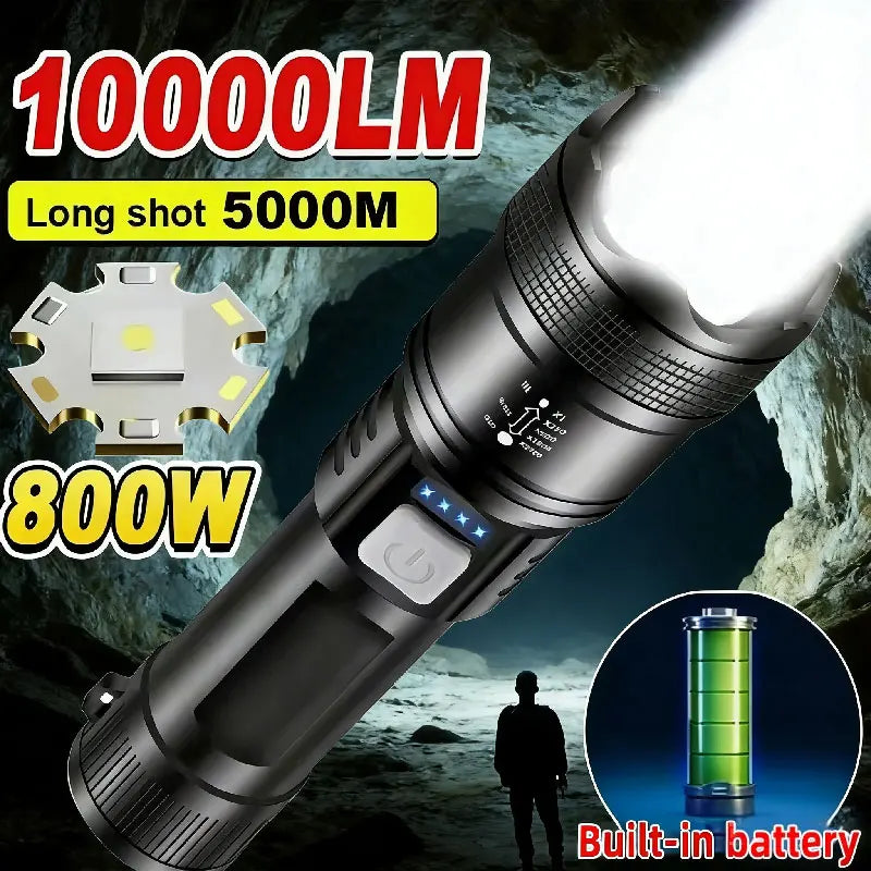 5000LM Ultra Bright Tactical Light P70 LED With Built-In Battery
