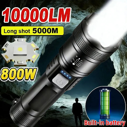 5000LM Ultra Bright Tactical Light P70 LED With Built-In Battery
