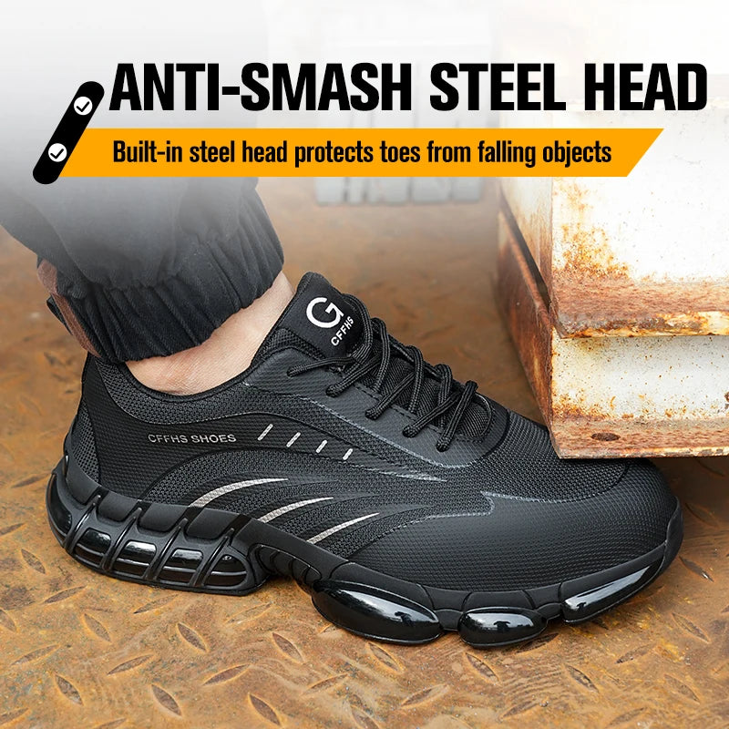 Breathable Men Lightweight Safety Shoes With Anti Puncture Comfort