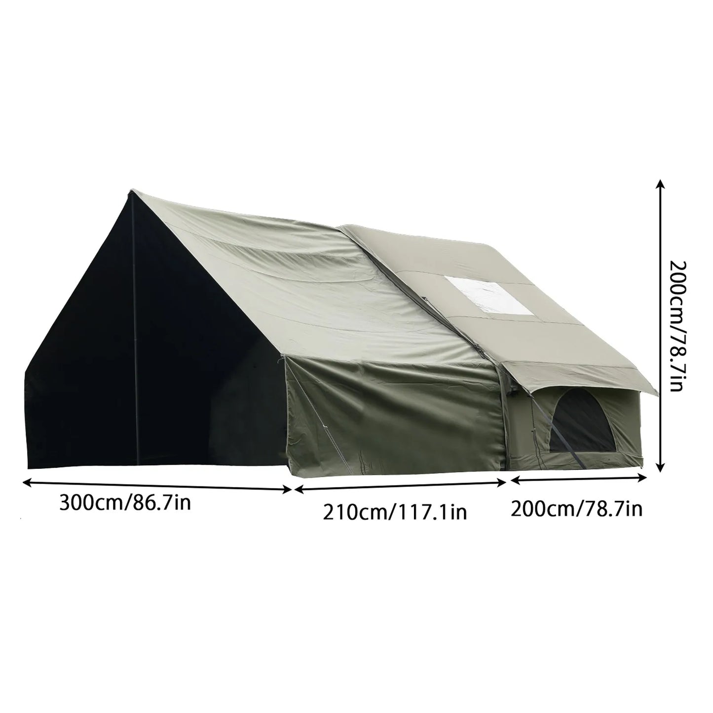 Pakicetus Inflatable Tent With Skylight Quick Setup Family Camp Tent
