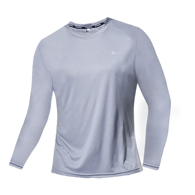 NONECN Summer Ice Silk Long Sleeve Men's Quick Dry Shirt