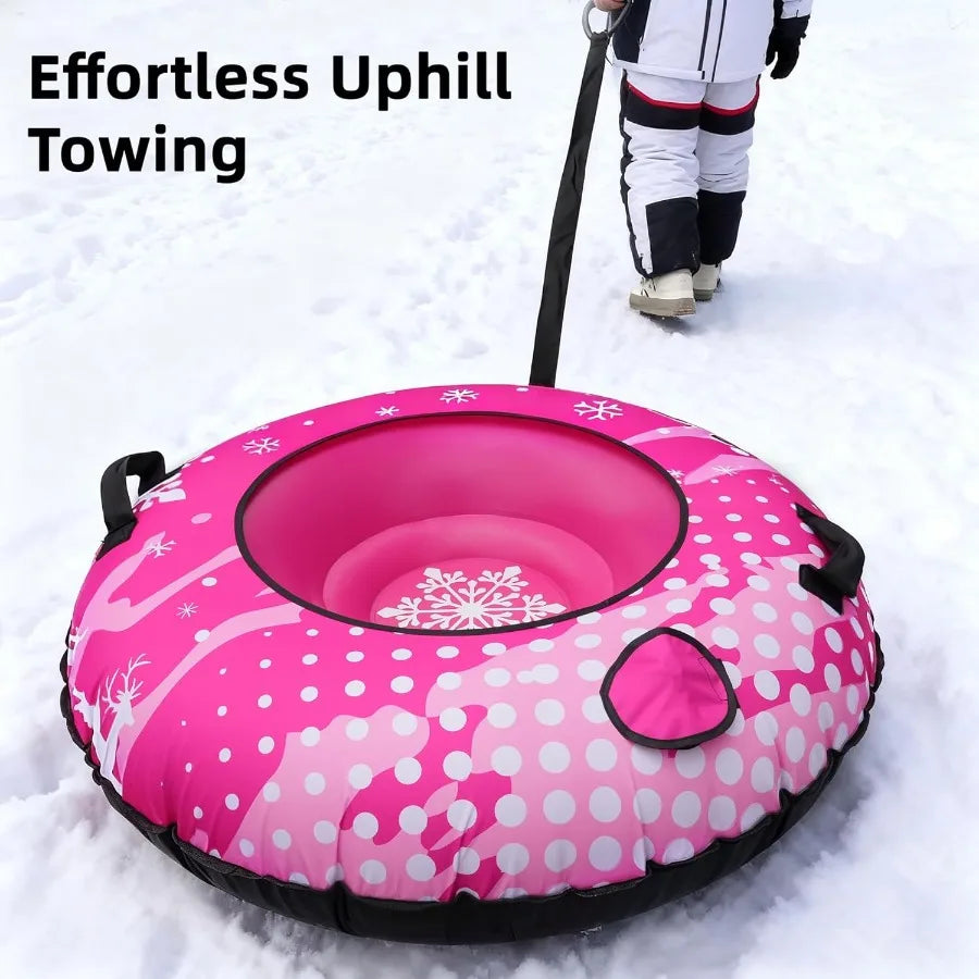 LISM Inflatable Snow Tube Sled Heavy Duty Premium Canvas Cover