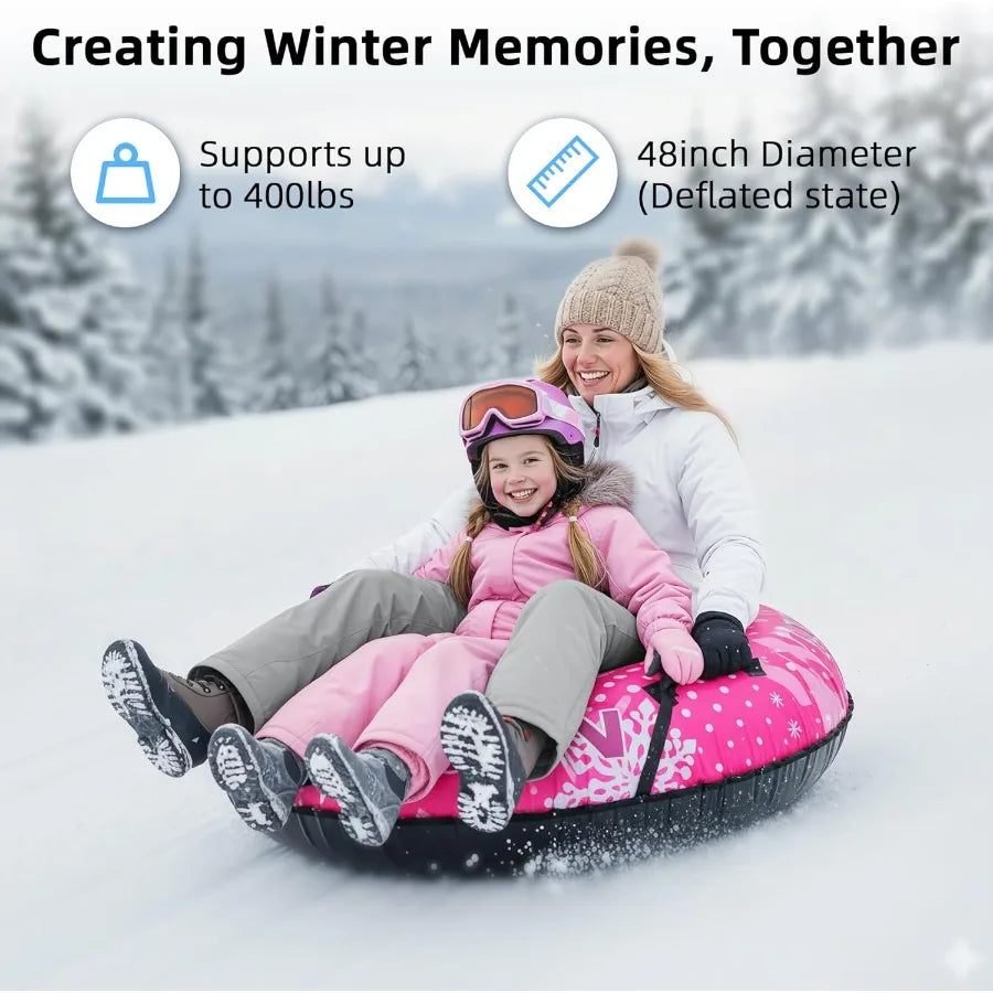 LISM Inflatable Snow Tube Sled Heavy Duty Premium Canvas Cover
