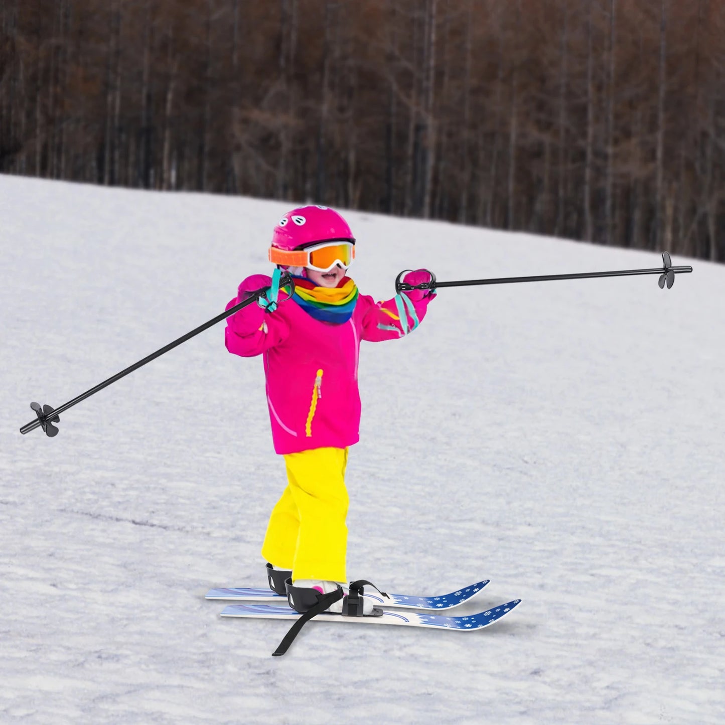 Kids Ski Set With Poles For Beginners Safe Winter Fun