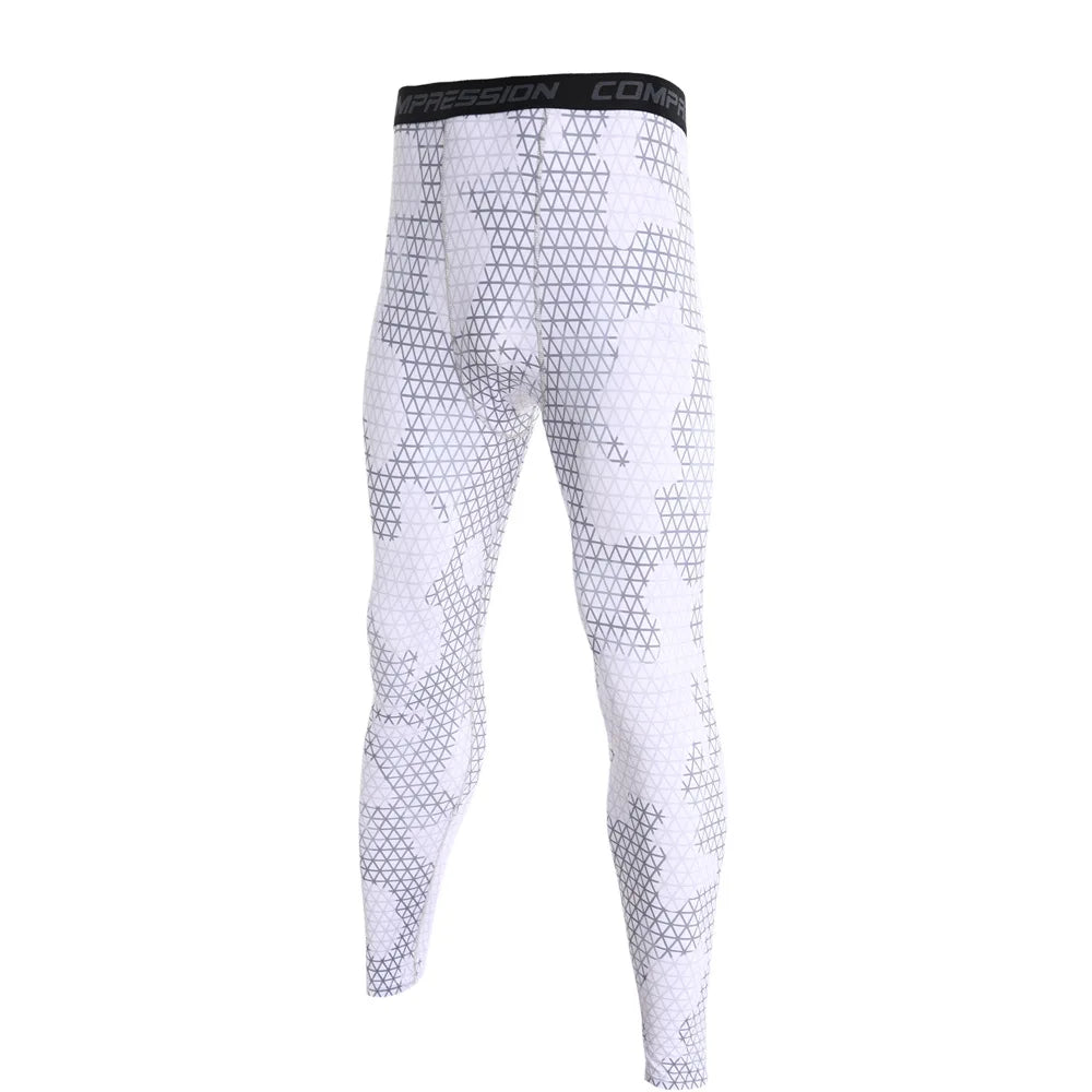 NONECN Men Camouflage Sports Leggings Running Training Compression Tights