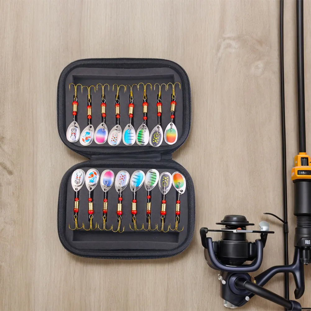 16Pcs Metal Spoon Spinner Lures Kit 3G Bass Pike Trout
