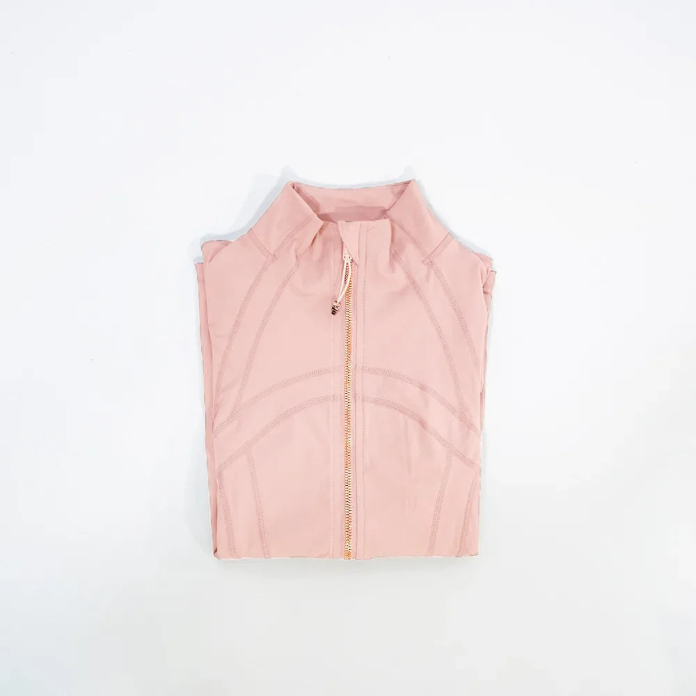 Slimming Zipper Jacket for Yoga Stand Collar Quick Dry