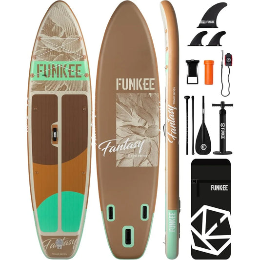 FUNKEE Ultra Wide Inflatable SUP Paddle Board For Stability