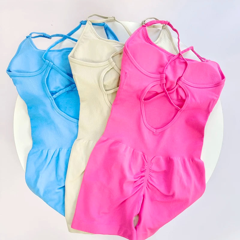 Seamless Yoga Jumpsuit For Women With Quick Dry Knit Fabric