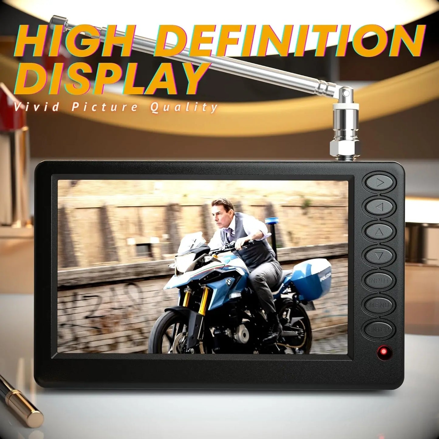 XMSJ Portable Car Mini TV With Remote, USB, TF Card