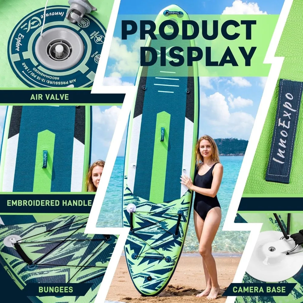 InnoEpxo Inflatable Stand Up Paddle Board With Premium Accessories