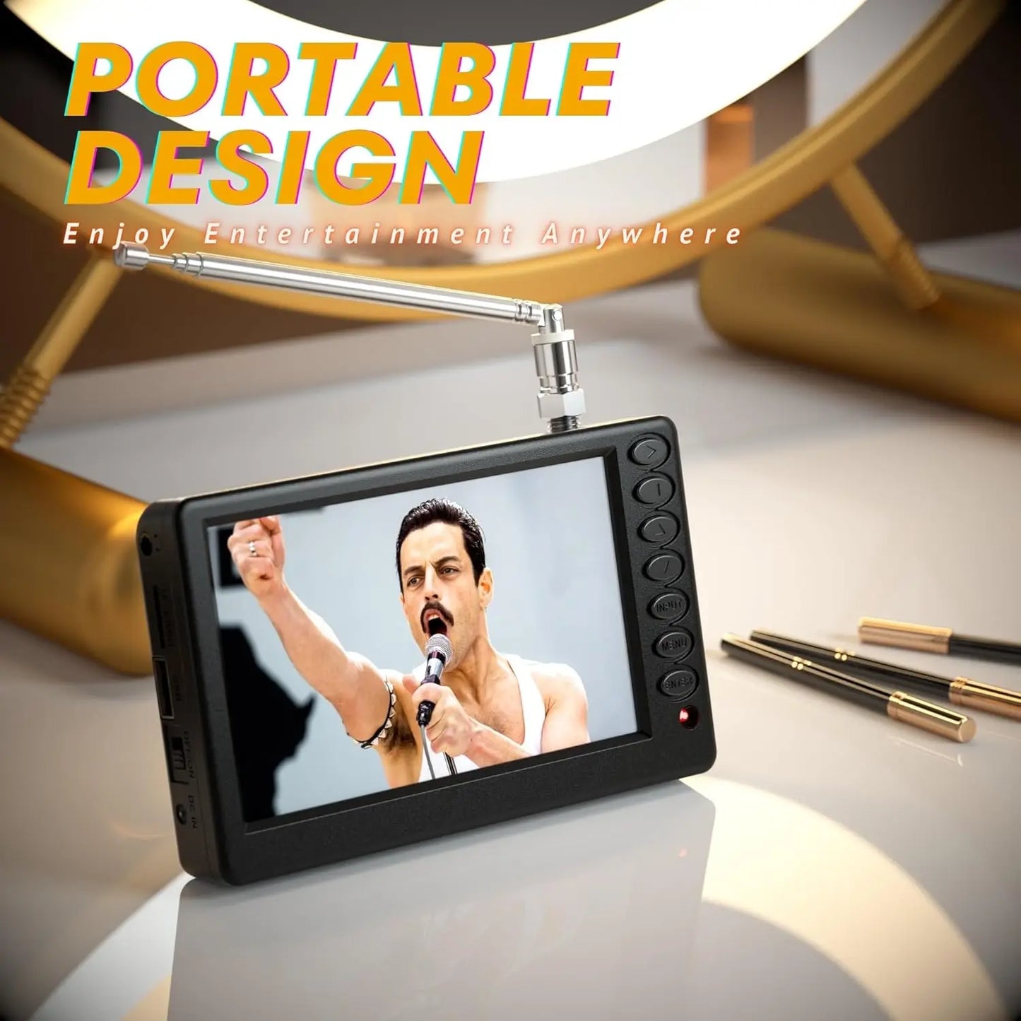 XMSJ Portable Car Mini TV With Remote, USB, TF Card