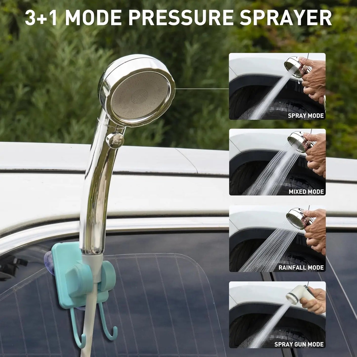 Outdoor Portable Hot Shower Kit With 1000W Heater And Pump