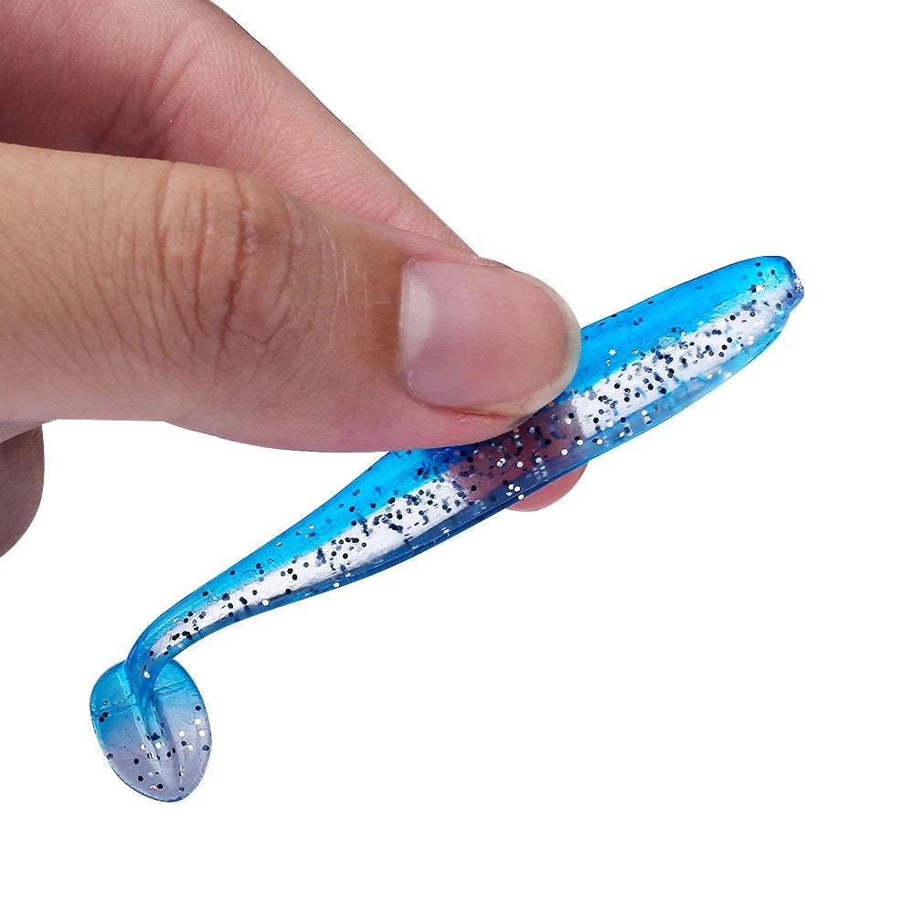 T Tail Worm Soft Bait Lures FreshwaterSaltwater BassTrout 10 Pack