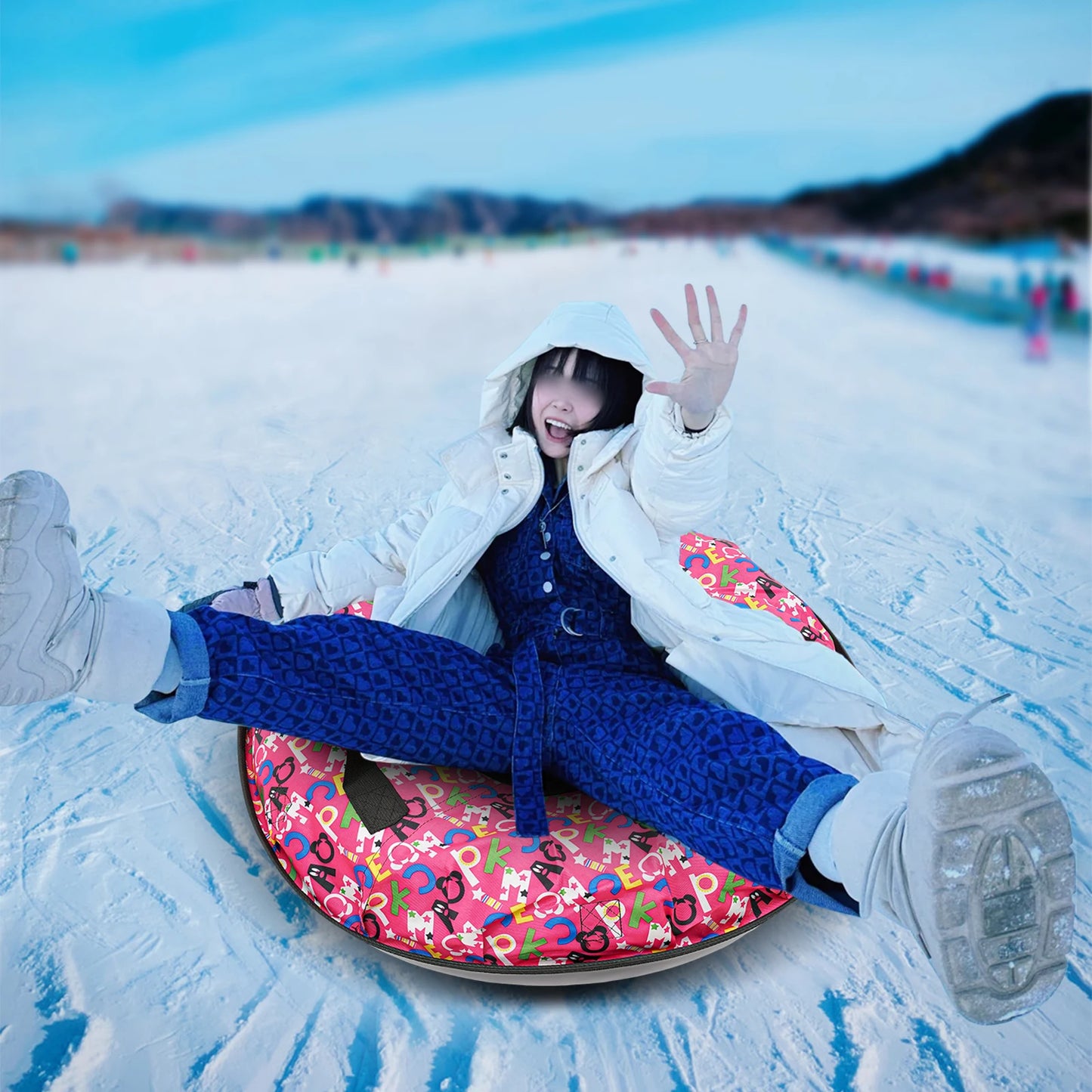 Oxford Cloth Inflatable Snow Sled 100-180kg Load Capacity