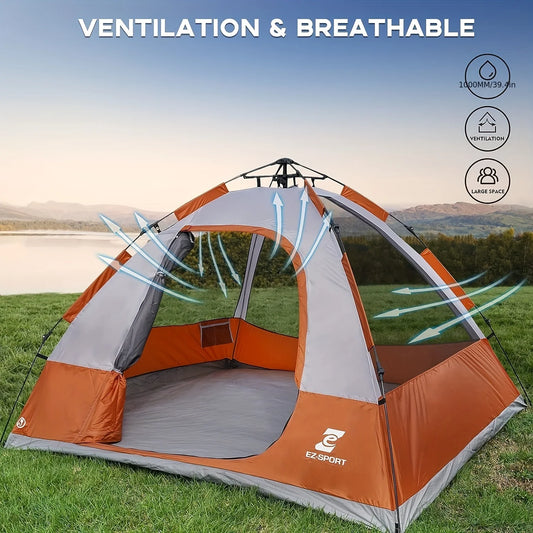 Unp Pop Up 4 Person Tent Instant Setup With Rain Fly Waterproof Windproof