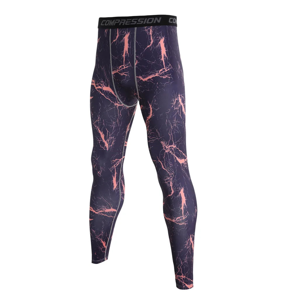 NONECN Men Camouflage Sports Leggings Running Training Compression Tights