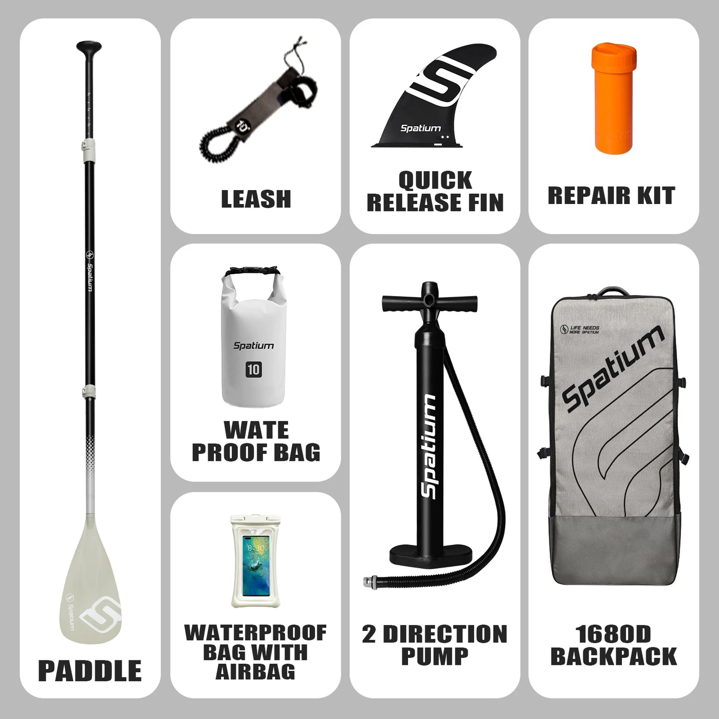 Spatium Touring Inflatable Stand Up Paddle Board Set