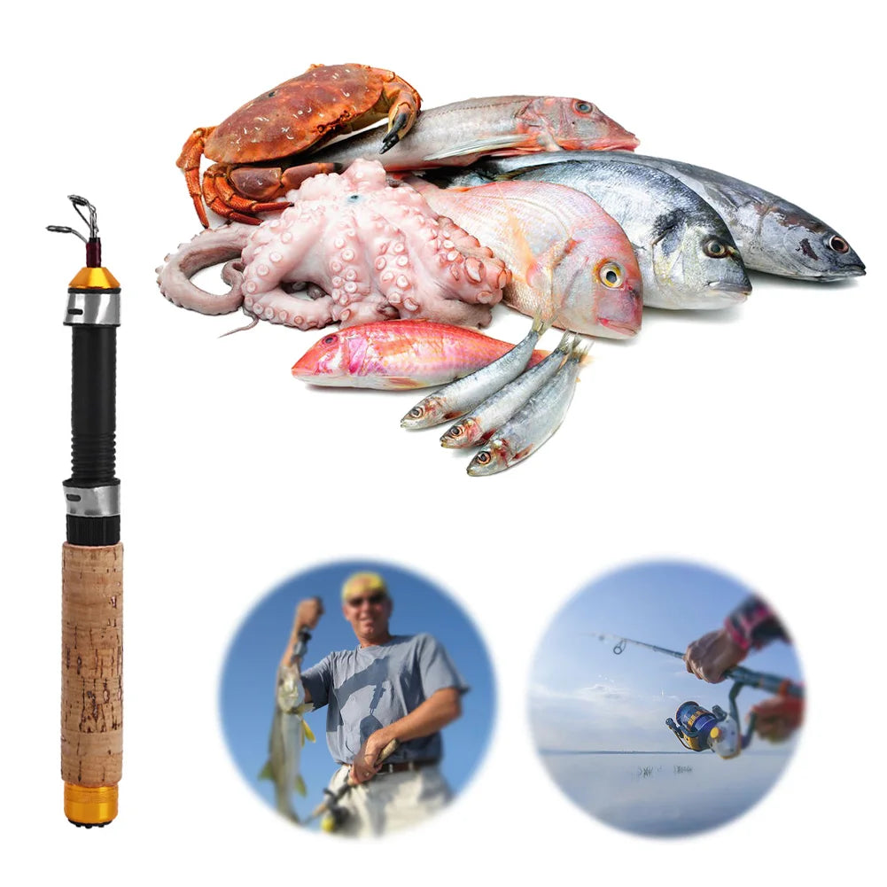 Carbon Fiber Ice Fishing Rod With Reel Combo Gear Kit