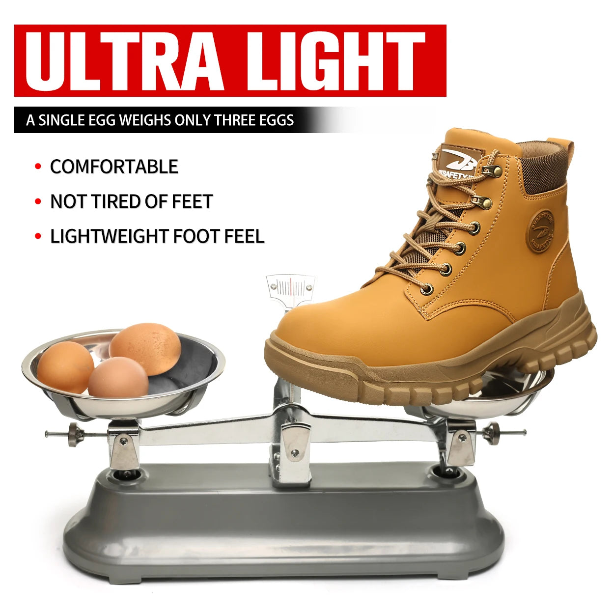 Men High Top Anti-Smash Safety Shoes With Metal Toe Cap