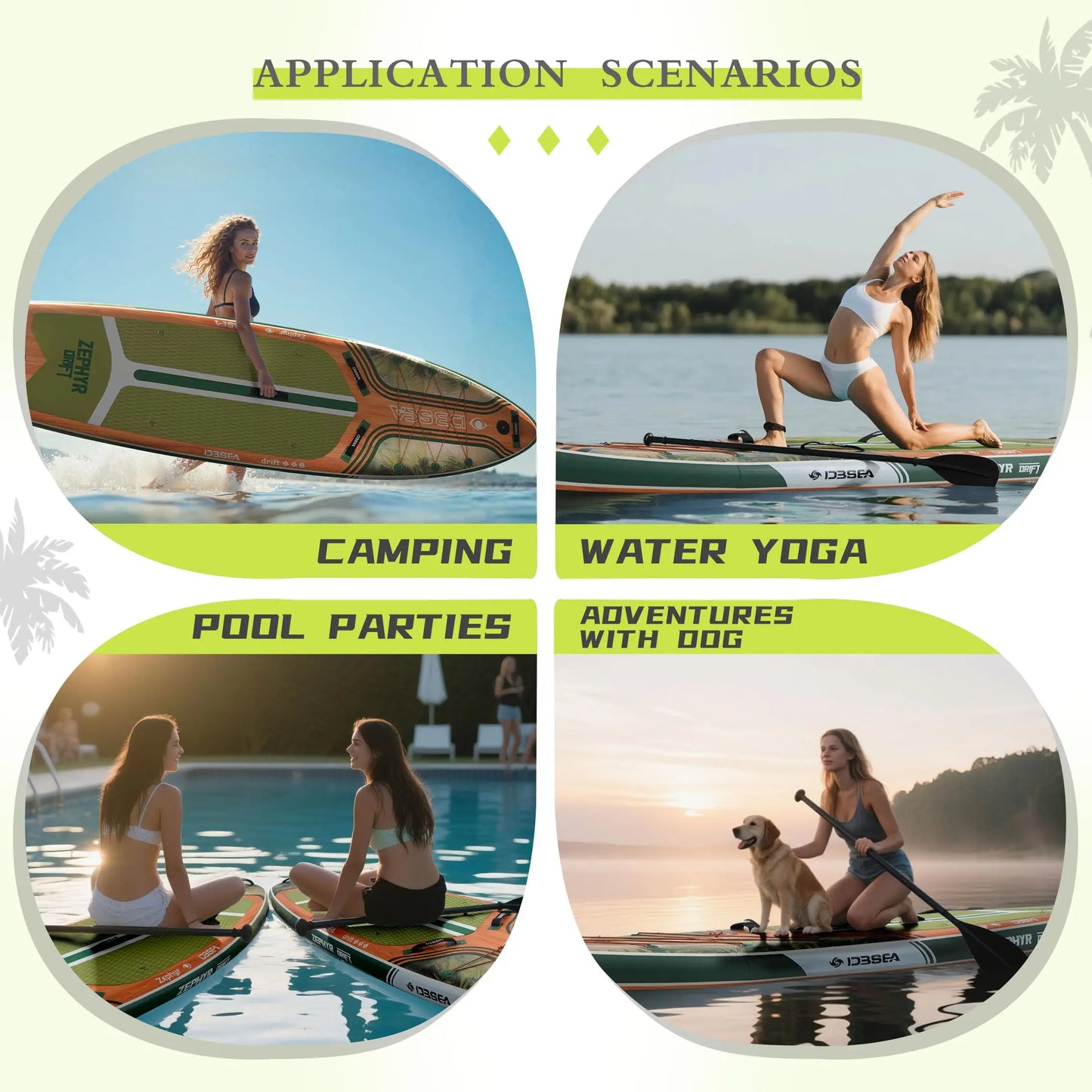 GENRENE Inflatable Stand Up Paddle Board With Premium Accessories