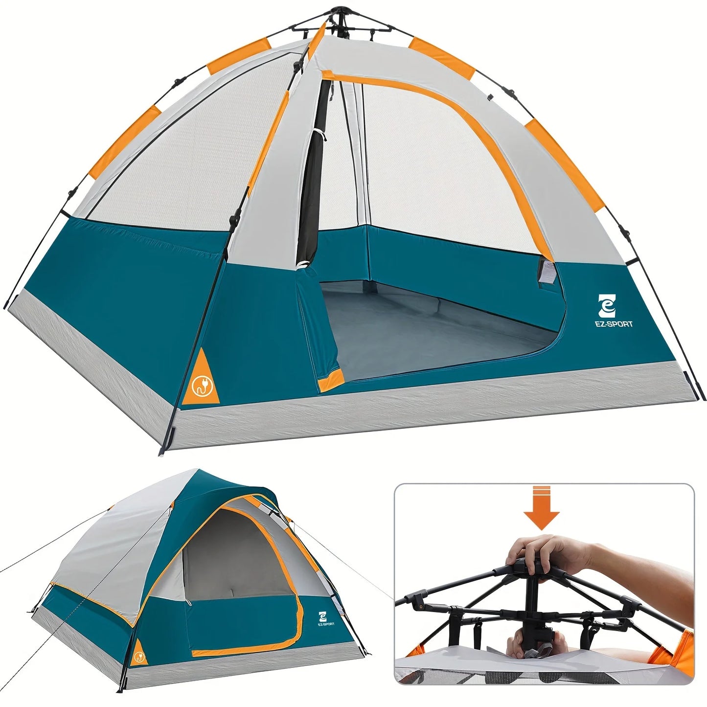 Unp Pop Up 4 Person Tent Instant Setup With Rain Fly Waterproof Windproof