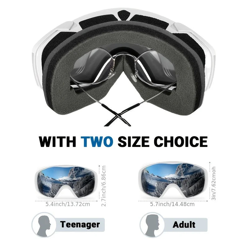 OutdoorMaster OTG Ski Goggles Anti Fog With Cover Snow