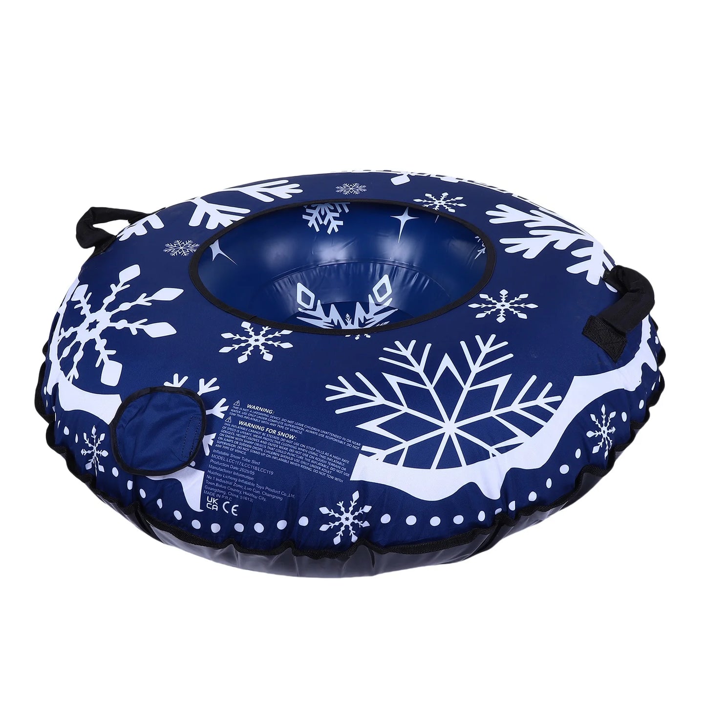Inflatable Snow Tube Sled Heavy Duty With Handles Tow Rope