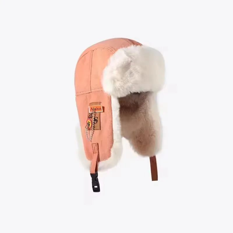 NONECN Bomber Hat Ushanka For Men And Women Warm Fur