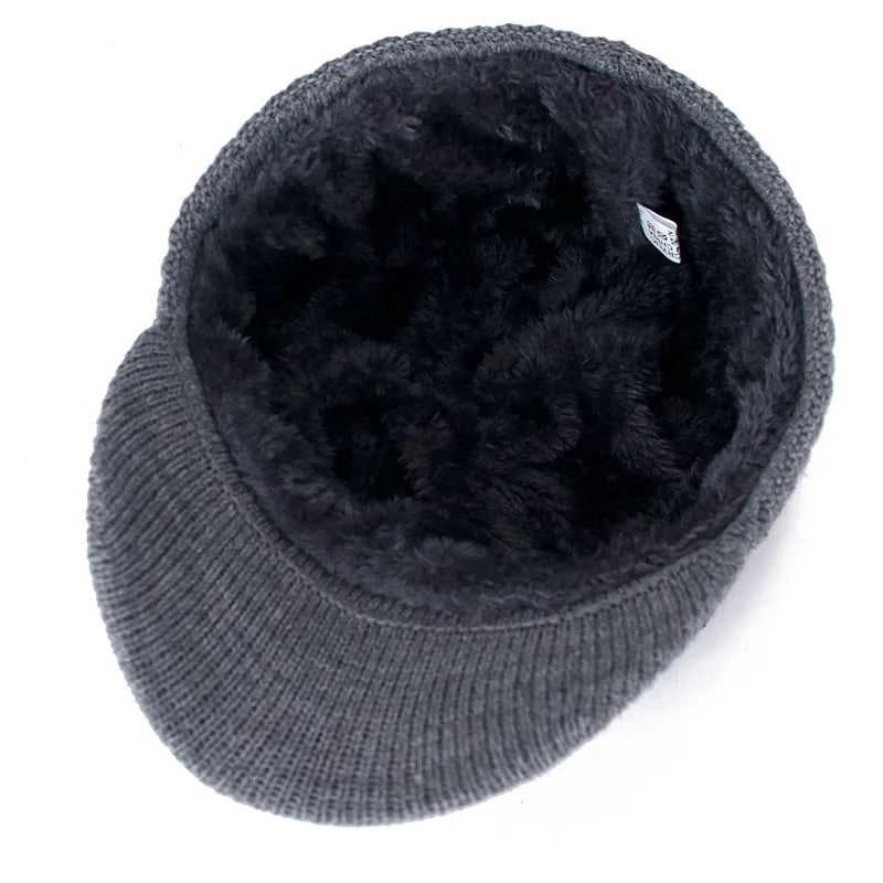 NONECN Unisex Warm Winter Hat With Plush Fur Lining