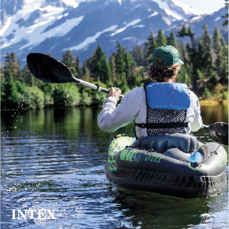 YTYIN One Person Inflatable Kayak With Seat Backrest Oar Pump