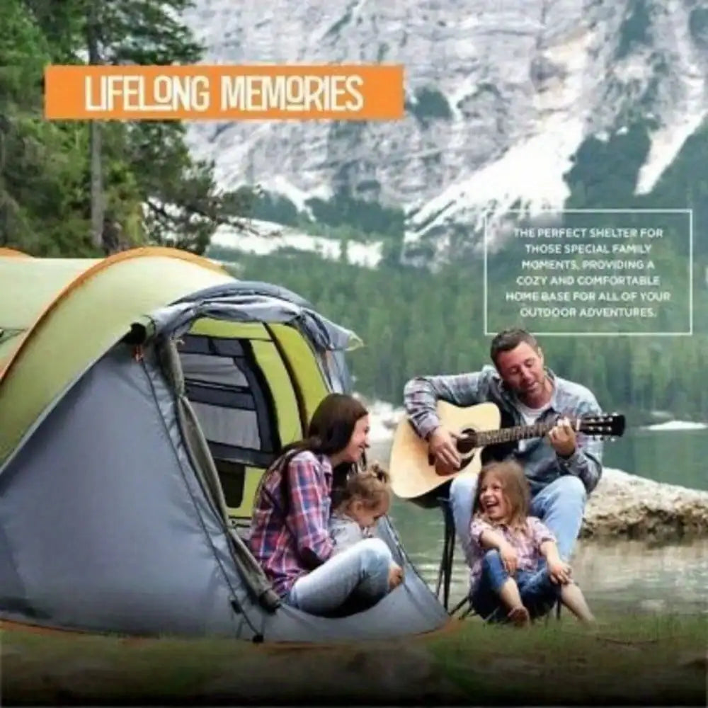 Camping Tent Easy Pop Up Two Doors Waterproof UPF50