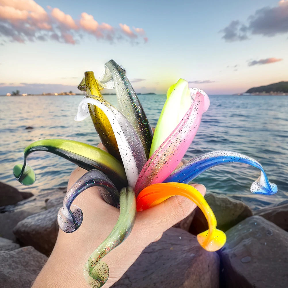 T Tail Worm Soft Bait Lures FreshwaterSaltwater BassTrout 10 Pack
