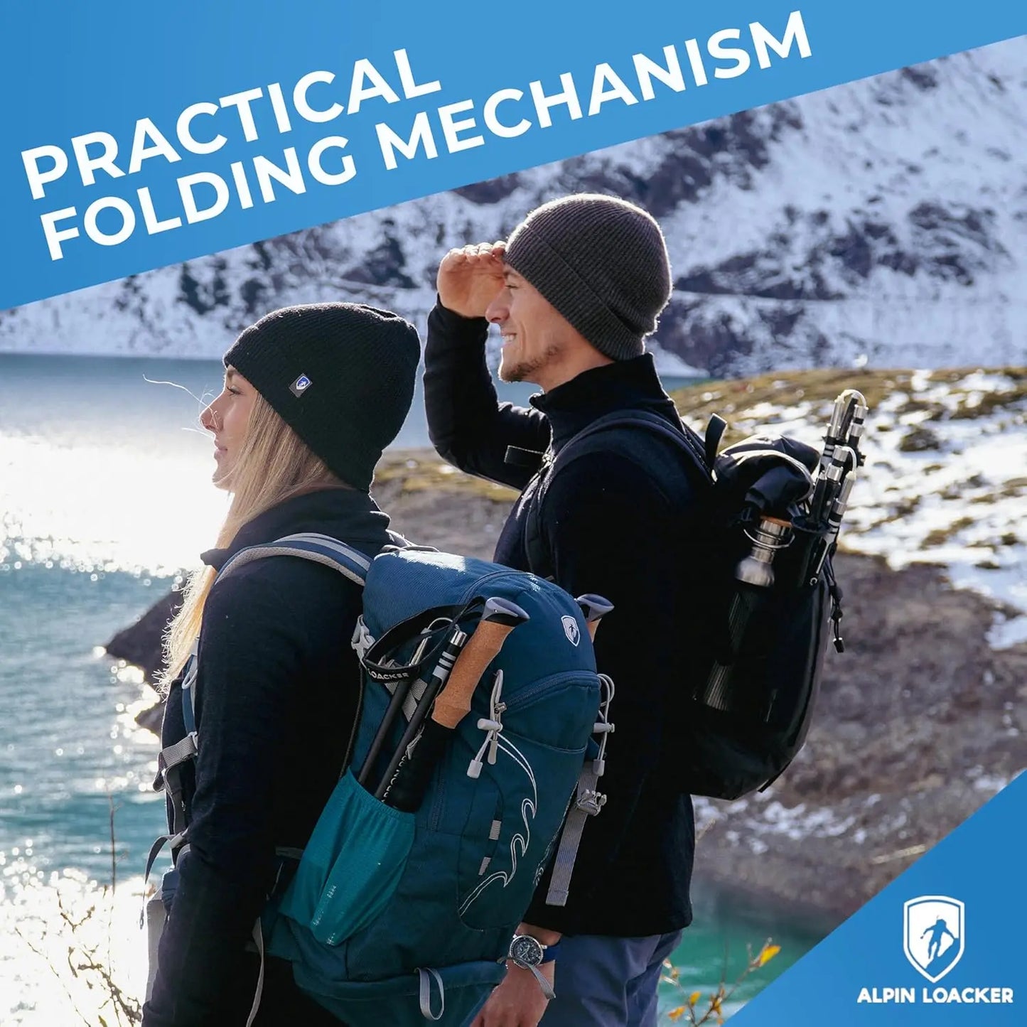 Collapsible Trekking Poles for Hiking Ultra Lightweight Carbon or Aluminum
