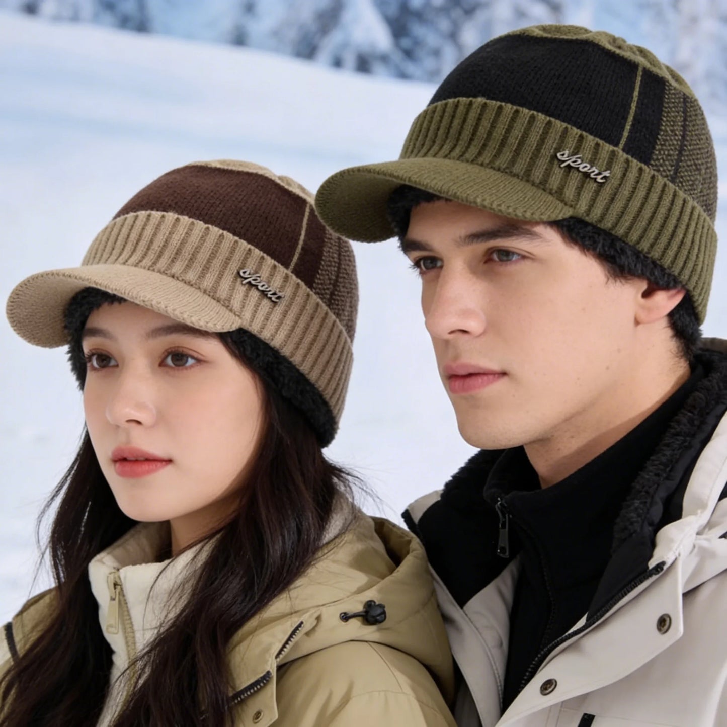 NONECN Unisex Warm Winter Hat With Plush Fur Lining
