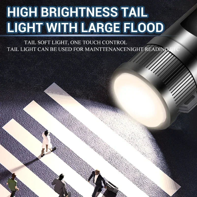 5000LM Ultra Bright Tactical Light P70 LED With Built-In Battery