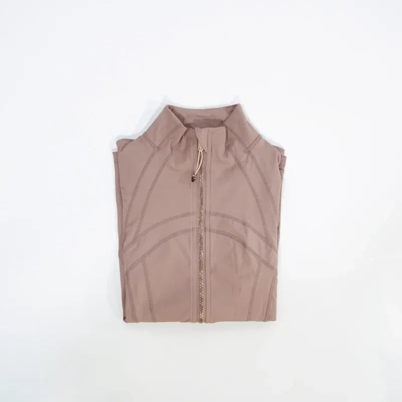 Slimming Zipper Jacket for Yoga Stand Collar Quick Dry