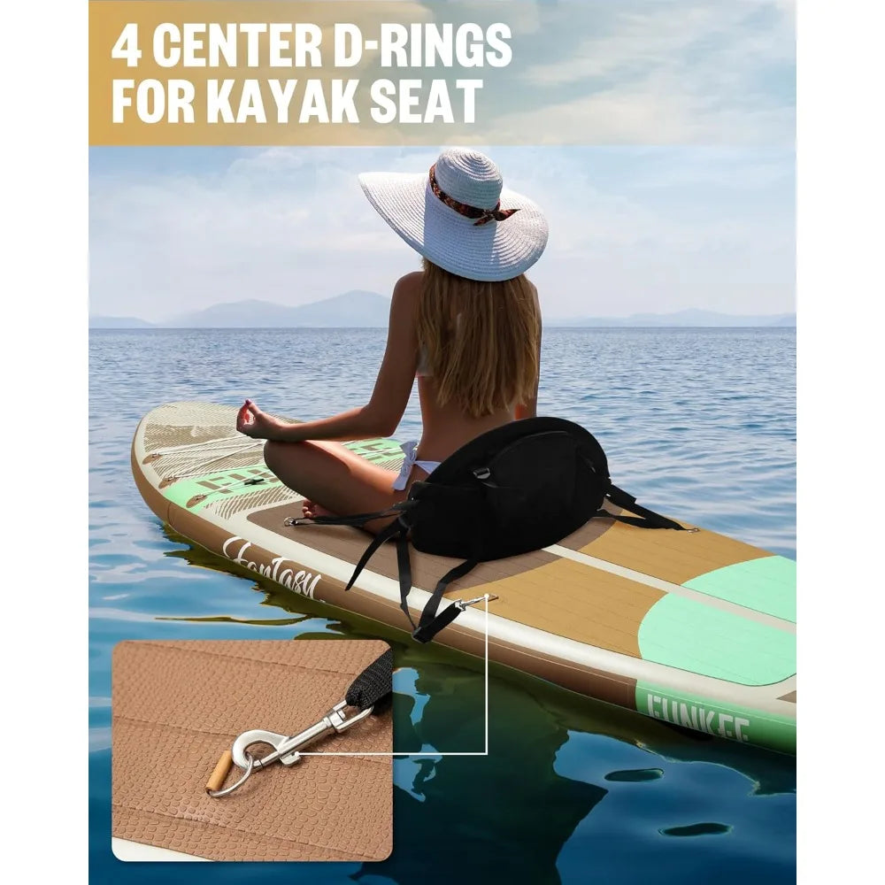 FUNKEE Ultra Wide Inflatable SUP Paddle Board For Stability